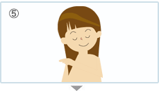 ⑤トリートメントは耳下につければOK!上につけるとトップがつぶれちゃうよ。